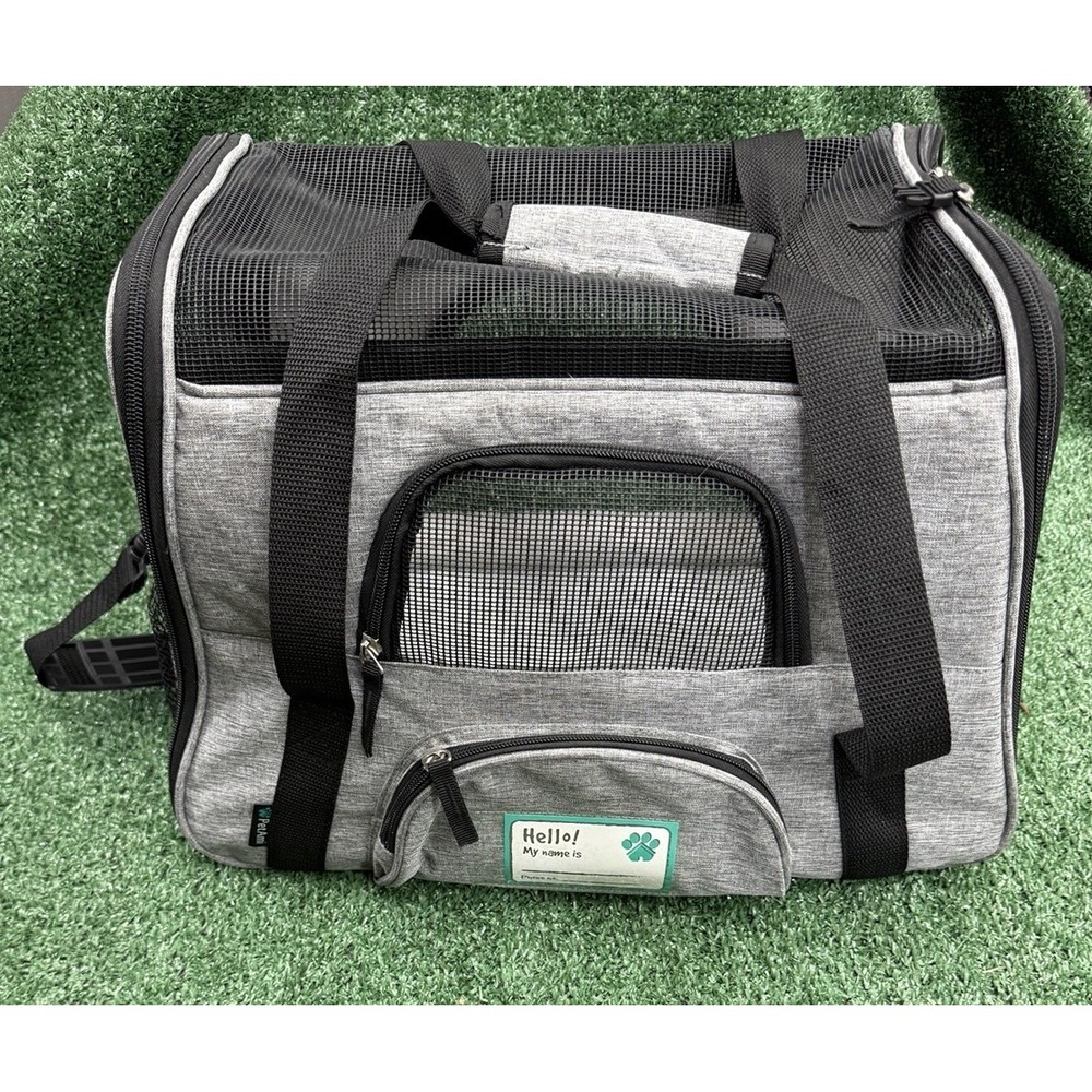 PetAmi Soft Sided Airline Approved Pet Carrier for Cat/Dog Small Heather Grey